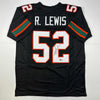 Autographed/Signed Ray Lewis Miami Black College Football Jersey Beckett BAS COA