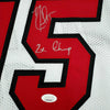 Framed Autographed/Signed Mario Chalmers 35x39 Miami White Basketball Jersey JSA COA
