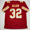 Autographed/Signed Marcus Allen Kansas City Red Football Jersey Beckett BAS COA