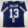 Autographed/Signed Michael Gallup Dallas Blue Football Jersey JSA COA