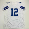 Autographed/Signed Roger Staubach Dallas White Football Jersey Beckett BAS COA