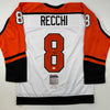 Autographed/Signed Mark Recchi Philadelphia White Hockey Jersey JSA COA