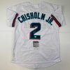 Autographed/Signed Jazz Chisholm Jr. Miami White Baseball Jersey JSA COA