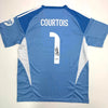 Autographed/Signed Thibaut Courtois Real Madrid Blue Soccer Jersey Beckett BAS COA by Hall of Fame Sports Memorabilia