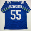 Autographed/Signed Brian Bosworth Seattle Blue Football Jersey Beckett BAS COA by Hall of Fame Sports Memorabilia