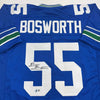 Autographed/Signed Brian Bosworth Seattle Blue Football Jersey Beckett BAS COA by Hall of Fame Sports Memorabilia