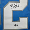 Autographed/Signed Brian Branch Detroit Blue Football Jersey Beckett BAS COA by Hall of Fame Sports Memorabilia