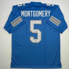 Autographed/Signed David Montgomery Detroit Blue Football Jersey Beckett BAS COA by Hall of Fame Sports Memorabilia