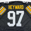 Autographed/Signed Cameron Cam Heyward Pittsburgh Retro Black Football Jersey Beckett BAS COA