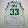 Autographed/Signed Larry Bird Boston White Basketball Jersey Beckett BAS COA by Hall of Fame Sports Memorabilia