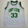 Autographed/Signed Larry Bird Boston White Basketball Jersey Beckett BAS COA by Hall of Fame Sports Memorabilia