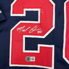Autographed/Signed Marcell Ozuna Atlanta Blue Baseball Jersey Beckett BAS COA by Hall of Fame Sports Memorabilia