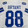 Autographed/Signed Dez Bryant Dallas White Football Jersey Beckett BAS COA by Hall of Fame Sports Memorabilia