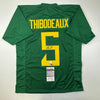 Autographed/Signed Kayvon Thibodeaux Oregon Green College Football Jersey JSA COA