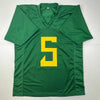 Autographed/Signed Kayvon Thibodeaux Oregon Green College Football Jersey JSA COA