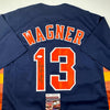Autographed/Signed Billy Wagner 422 Saves Houston Blue Baseball Jersey JSA COA