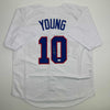 Autographed/Signed Michael Young Texas White Baseball Jersey JSA COA