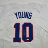 Autographed/Signed Michael Young Texas White Baseball Jersey JSA COA