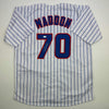Autographed/Signed Joe Maddon Chicago Pinstripe Baseball Jersey JSA COA