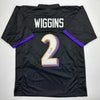 Autographed/Signed Nate Wiggins Baltimore Black Football Jersey JSA COA