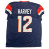 Autographed/Signed R.J RJ Harvey Denver Blue Football Jersey JSA COA by Hall of Fame Sports Memorabilia