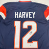 Autographed/Signed R.J RJ Harvey Denver Blue Football Jersey JSA COA by Hall of Fame Sports Memorabilia
