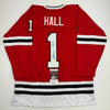 Autographed/Signed Glenn Hall Chicago Red Hockey Jersey JSA COA by Hall of Fame Sports Memorabilia
