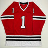 Autographed/Signed Glenn Hall Chicago Red Hockey Jersey JSA COA by Hall of Fame Sports Memorabilia