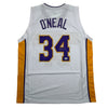 Autographed/Signed Shaquille Shaq O'Neal Los Angeles LA White Basketball Jersey Beckett BAS COA by Hall of Fame Sports Memorabilia