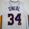 Autographed/Signed Shaquille Shaq O'Neal Los Angeles LA White Basketball Jersey Beckett BAS COA by Hall of Fame Sports Memorabilia