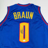 Autographed/Signed Christian Braun Denver Royal Blue Basketball Jersey JSA COA