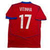 Autographed/Signed Vitinha PSG Paris Saint Germain Red Soccer Futbol Jersey Beckett BAS COA by Hall of Fame Sports Memorabilia