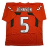 Autographed/Signed Andre Johnson Miami Orange College Football Jersey Beckett BAS COA by Hall of Fame Sports Memorabilia
