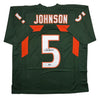 Autographed/Signed Andre Johnson Miami Green College Football Jersey Beckett BAS COA by Hall of Fame Sports Memorabilia