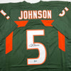 Autographed/Signed Andre Johnson Miami Green College Football Jersey Beckett BAS COA by Hall of Fame Sports Memorabilia