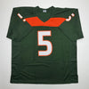 Autographed/Signed Andre Johnson Miami Green College Football Jersey Beckett BAS COA by Hall of Fame Sports Memorabilia
