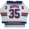 Autographed/Signed Mike Richter New York White Hockey Jersey Beckett BAS COA by Hall of Fame Sports Memorabilia