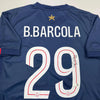 Autographed/Signed Bradley Barcola PSG Paris Saint Germain Blue Soccer Futbol Jersey Beckett BAS COA by Hall of Fame Sports Memorabilia