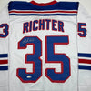 Autographed/Signed Mike Richter New York White Hockey Jersey Beckett BAS COA by Hall of Fame Sports Memorabilia