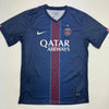 Autographed/Signed Bradley Barcola PSG Paris Saint Germain Blue Soccer Futbol Jersey Beckett BAS COA by Hall of Fame Sports Memorabilia