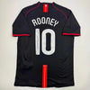 Autographed/Signed Wayne Rooney Manchester United Black 2008 Champions League Final Soccer Jersey Beckett BAS COA by Hall of Fame Sports Memorabilia