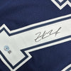 Autographed/Signed Zack Martin Dallas Blue Football Jersey Beckett BAS COA