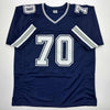 Autographed/Signed Zack Martin Dallas Blue Football Jersey Beckett BAS COA