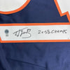 Autographed/Signed Ed McCaffrey 2x SB Champs Denver Blue Football Jersey Beckett BAS COA by Hall of Fame Sports Memorabilia
