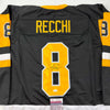 Autographed/Signed Mark Recchi Pittsburgh Black Hockey Jersey JSA COA