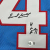 Autographed/Signed Earl Campbell HOF 91 Houston Blue Football Jersey Beckett BAS COA by Hall of Fame Sports Memorabilia