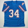 Autographed/Signed Earl Campbell HOF 91 Houston Blue Football Jersey Beckett BAS COA by Hall of Fame Sports Memorabilia