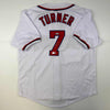 Autographed/Signed Trea Turner Washington White Baseball Jersey Beckett BAS COA