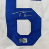 Autographed/Signed Trea Turner Los Angeles LA White Baseball Jersey Beckett BAS COA