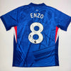 Autographed/Signed Enzo Fernandez Chelsea FC Blue Soccer Futbol Jersey Beckett BAS COA by Hall of Fame Sports Memorabilia